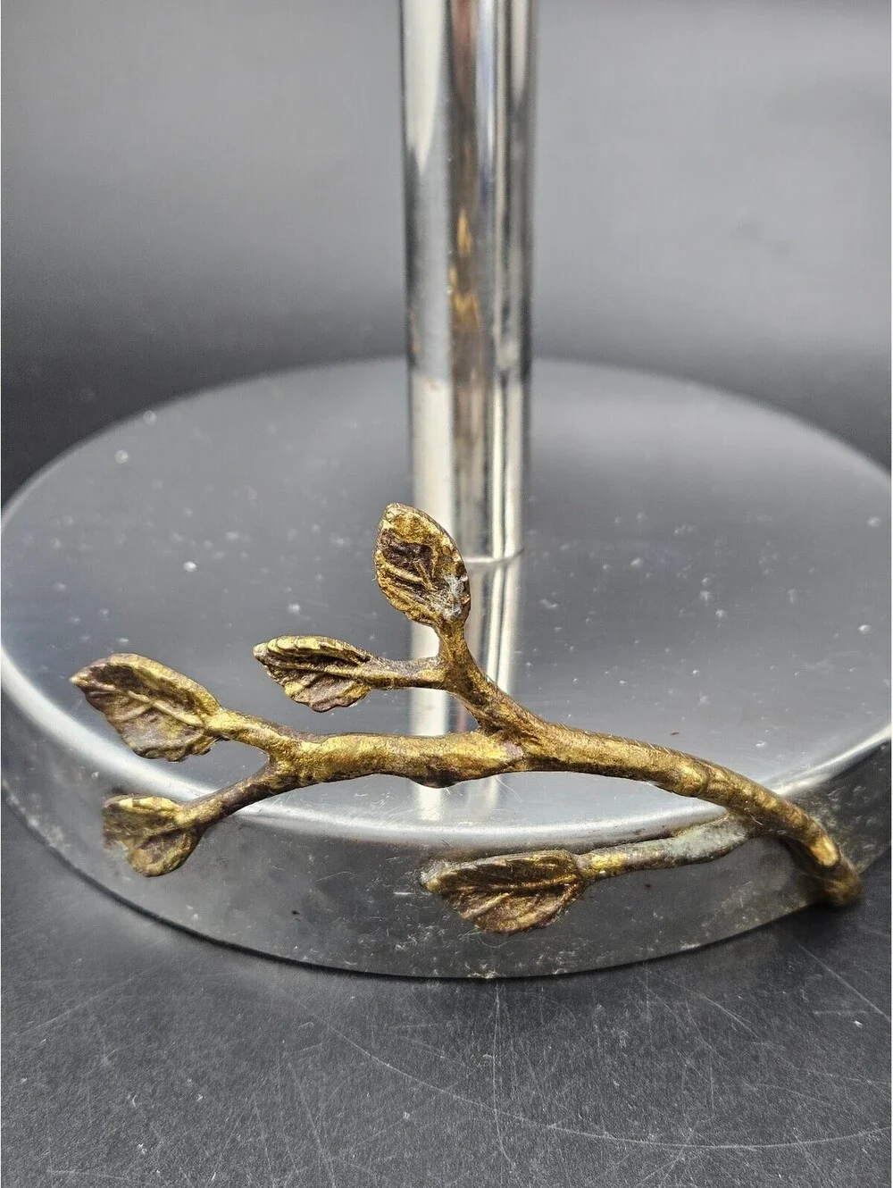 Thyme & Table Kitchen Set Gold Bird Branch Paper Towel Holder & Utensil Crock